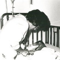 Susan Stuart Miller, nurse with patient in Maceio